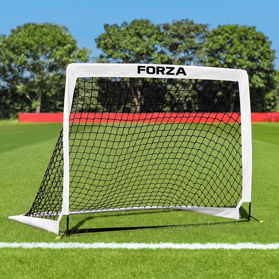 FORZA Square Pop-Up Football Goal [6 Sizes] (White, 4ft x 3ft, Pair of Goals)
