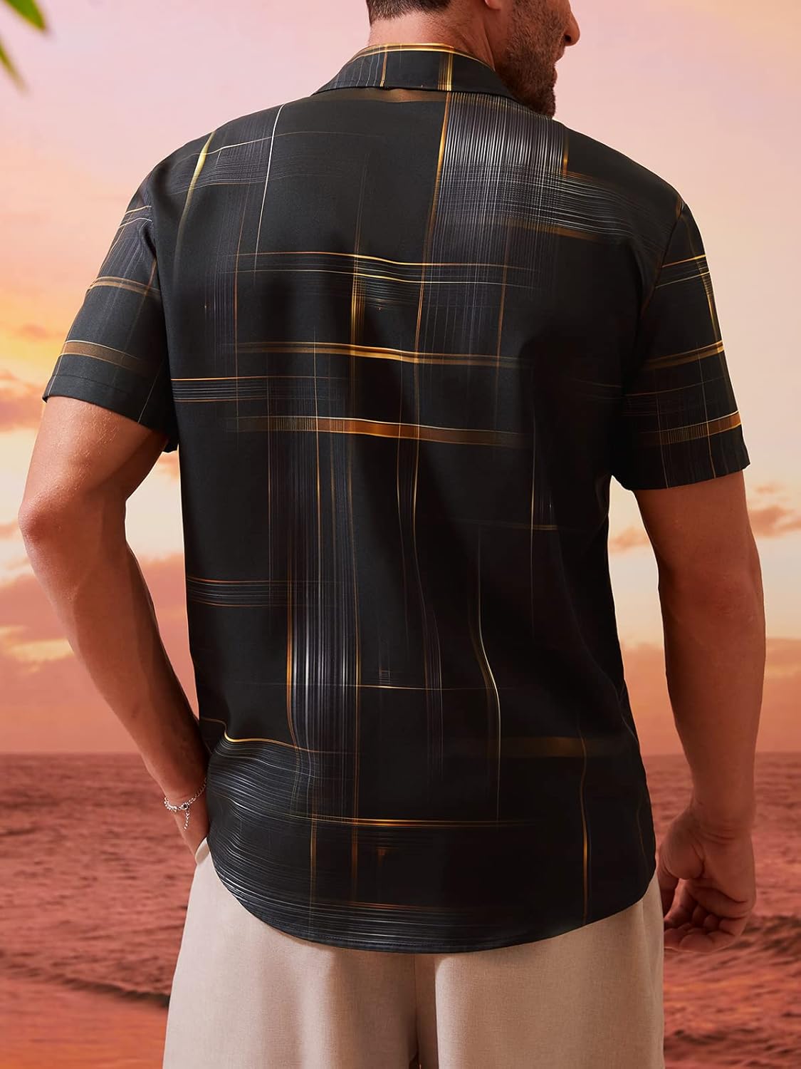 Hardaddy Men's Hawaiian Shirt Short Sleeves Printed Button Down Summer Beach Casual Shirts - Image 6