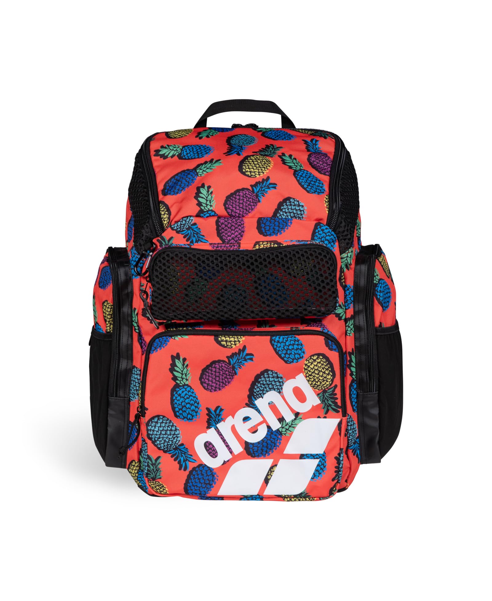 Arena One Go Backpack Swimmers Athletes Sports Gym Rucksack Multisport Daypack Large Size Training Gear Equipment Swim Bag for Men and Women, 45 Liters, Arena Pineapples