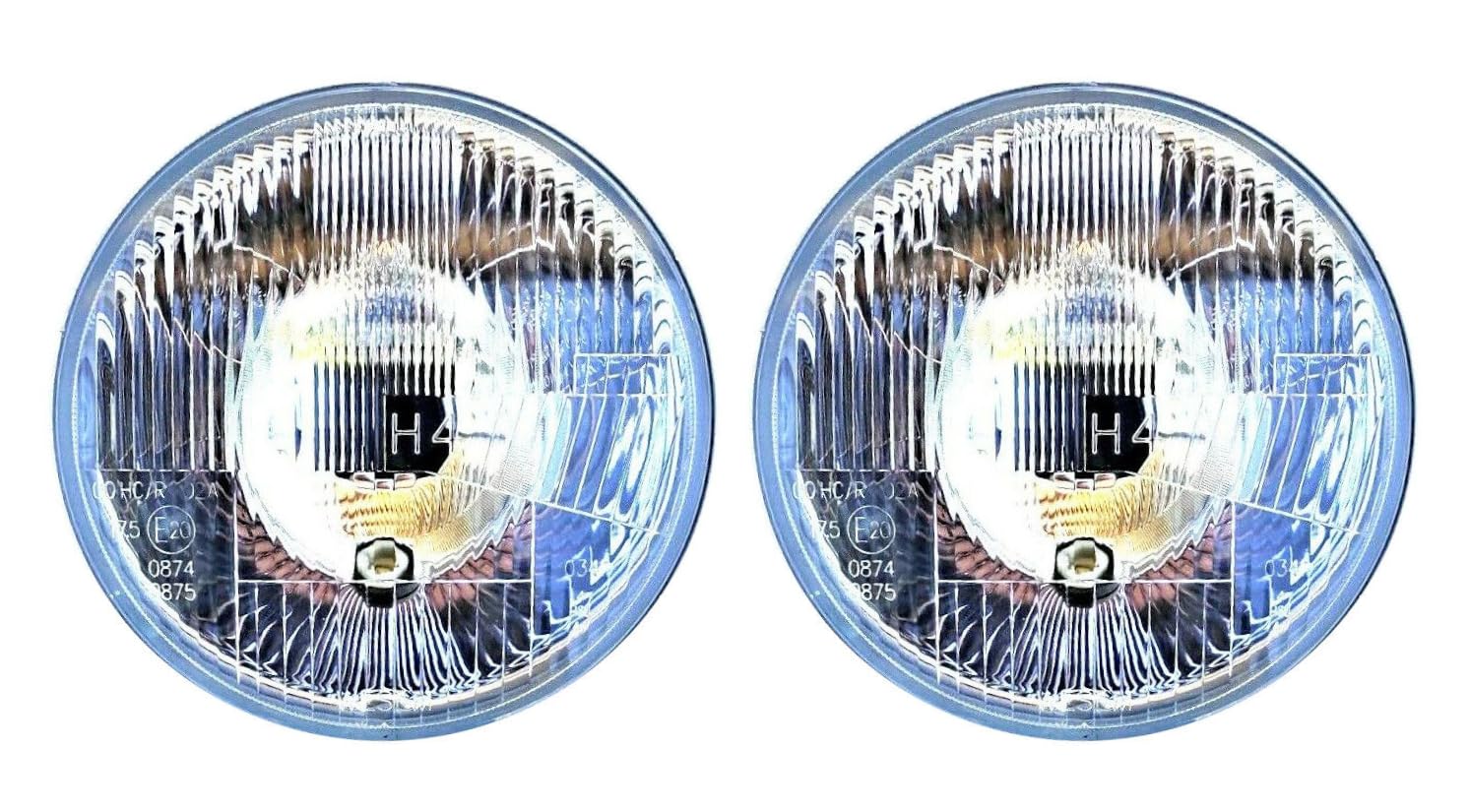 2x Faro H4 12V con Bombillas para Coche Moto Clásico E20 IP54