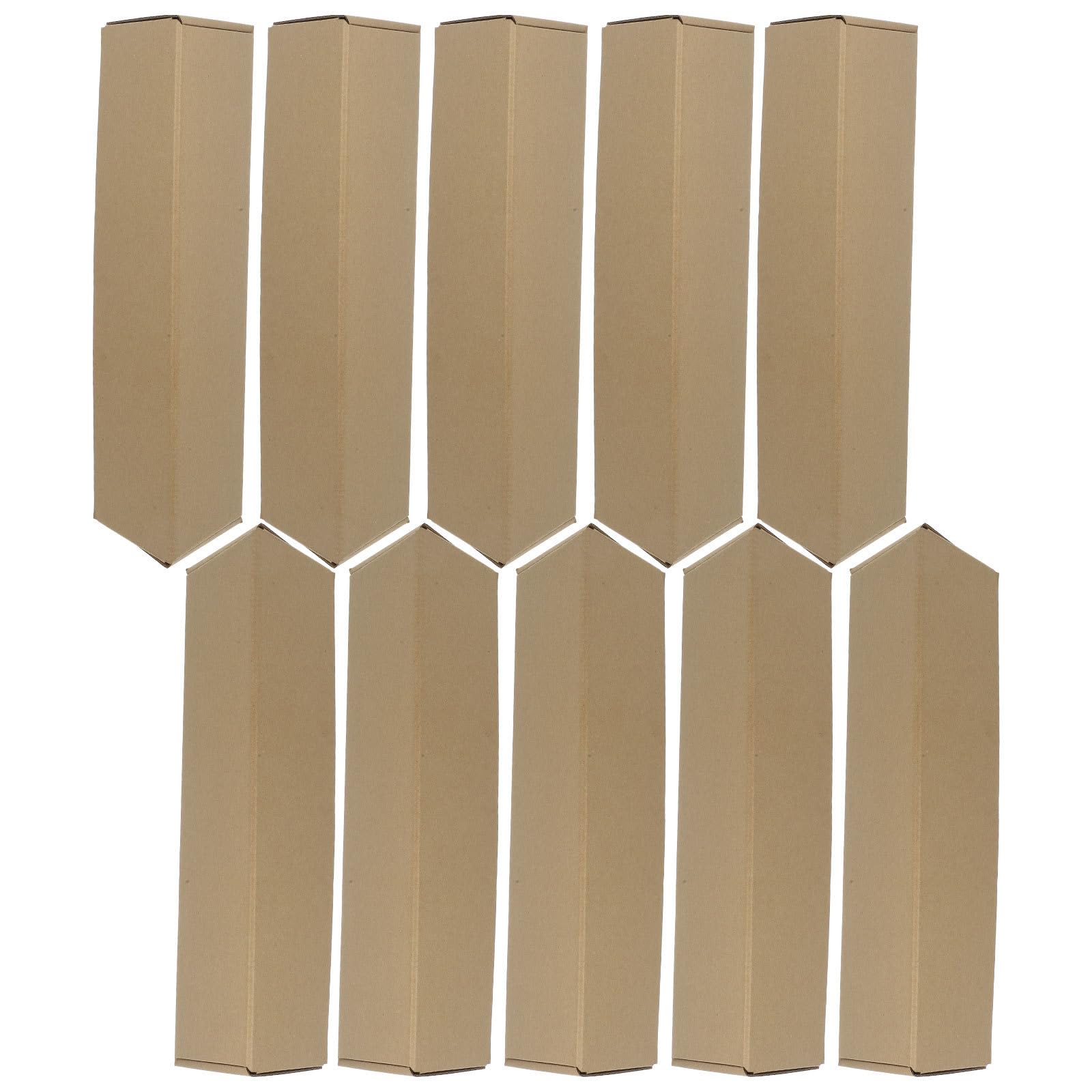 Tube d'Expédition Triangulaire Carton Kraft Rigide 35x8x8 cm Lot de 10 Boîtes Emballage Affiches Œuvres d'Art
