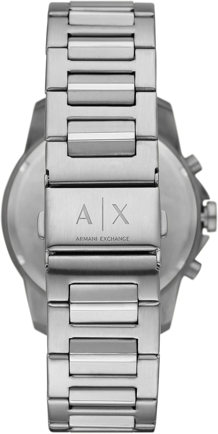 Back view of the A|X Armani Exchange Chronograph Dress Watch AX1720, showing the clasp with the brand logo