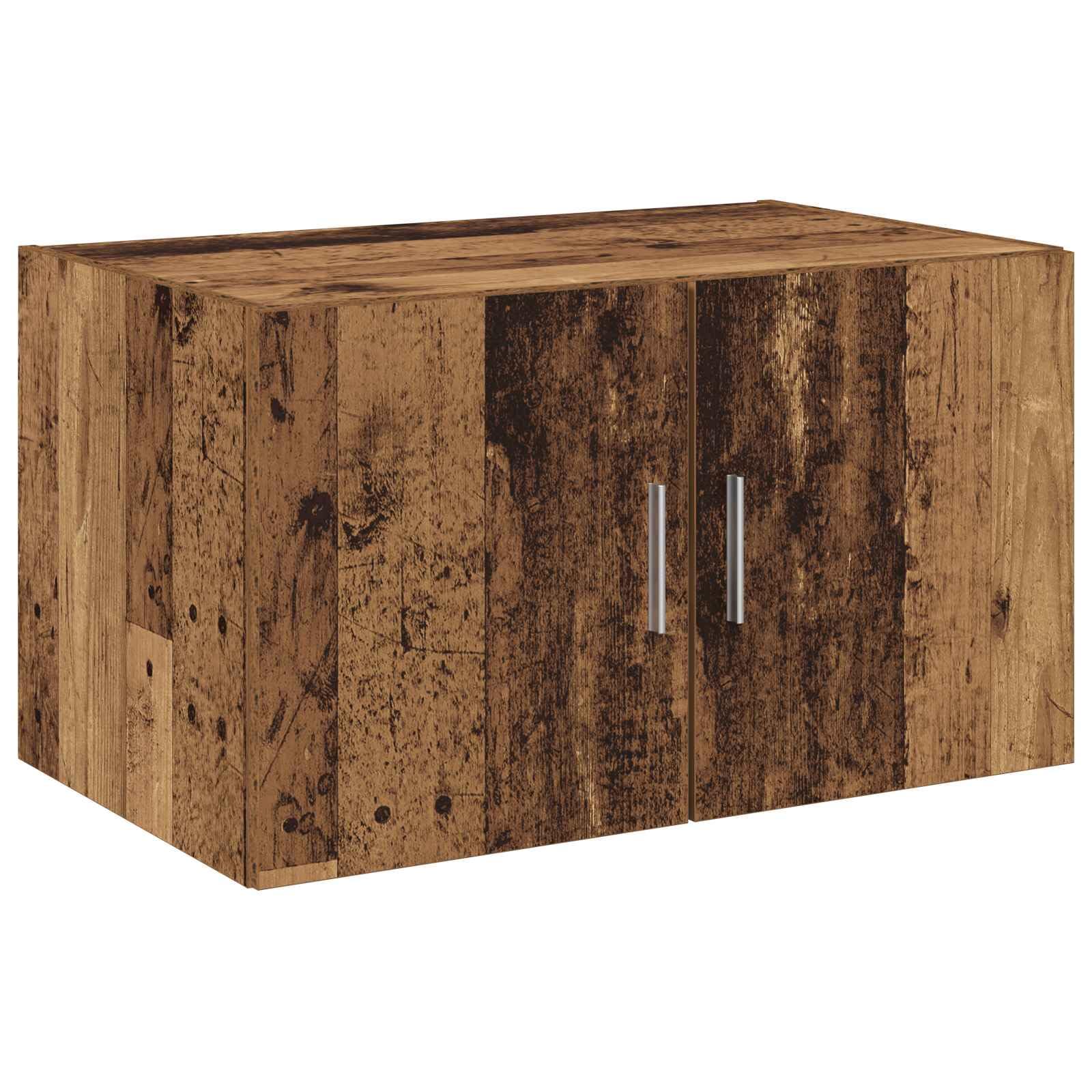 Lot de 2 armoires de rangement en bois vieilli 70 x 42,5 x