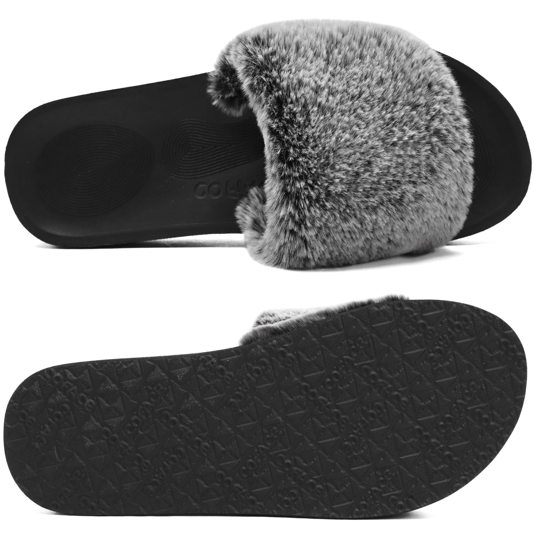 COFACE Pantofole Donna Scarpe da Casa Invernale Ciabatte Pelliccia Donne Peluche Pantofole da Interno