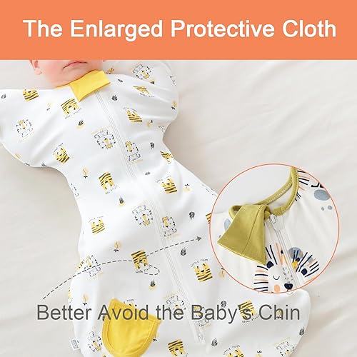 Miniatura 3 de Manta para bebé con cremallera de 2 vías, 100% algodón, suave y cómoda, saco de dormir para bebé, saco de dormir de transición 1.0 TOG gatitos