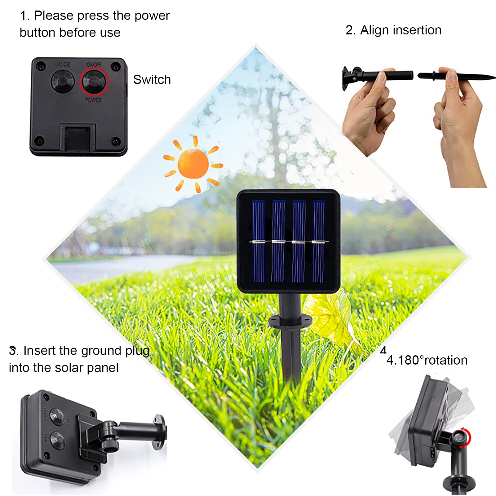 Łańcuch świetlny LED w kształcie kuli, solarny łańcuch świetlny LED, 8 trybów, łańcuch świetlny do dekoracji wnętrz na zewnątrz, do ogrodu, na wesele, imprezę, kolor 0,8 cala