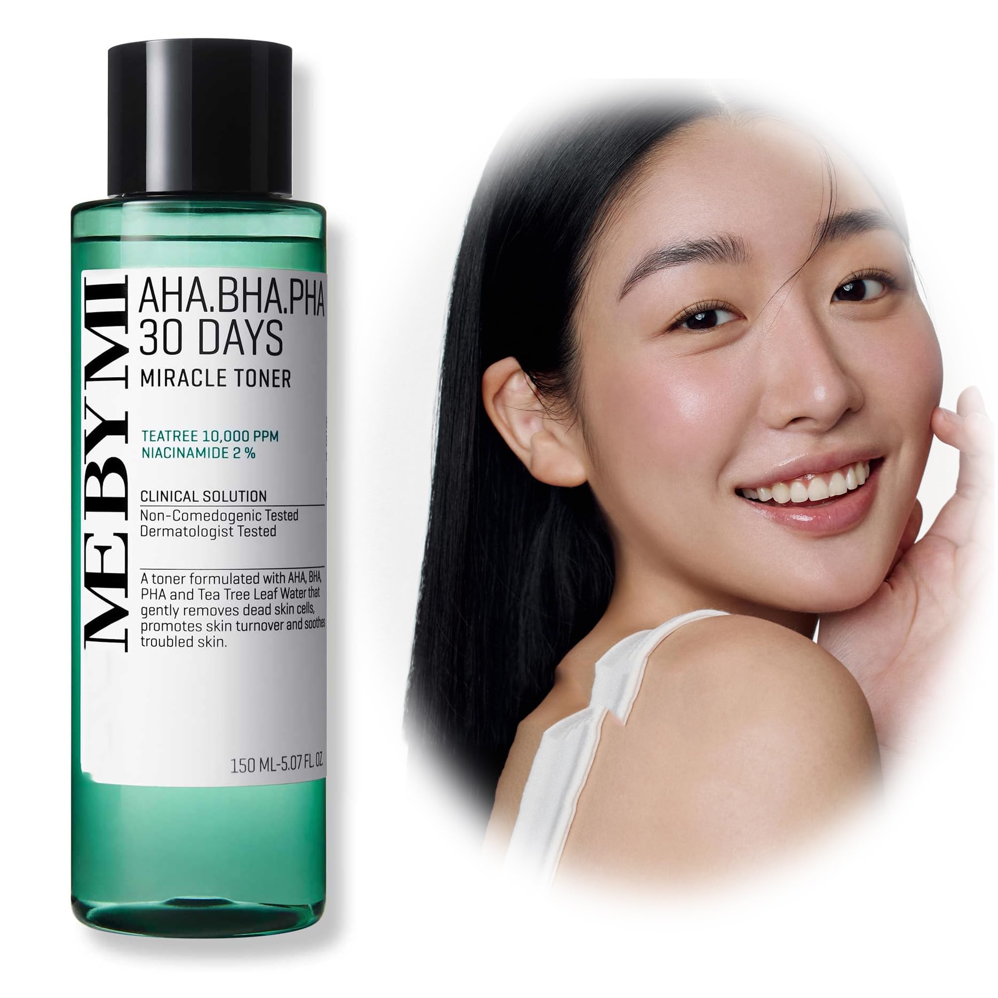 Azonee30 Days Miracle Tea Tree Moisturizing Toner, AHA BHA PHA Face Astringents Mild Exfoliating Korean Toner, Daily Blackhead Removing Pore Minimizer for Face Skin Texture, Acne Removing & Closing