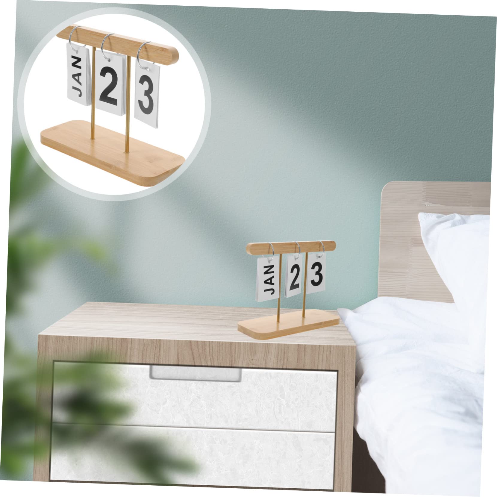 Lurrose 5stücke Rustikaler Holz-tischkalender Mit -design Immerwährender Kalender Für Büro Und Zuhause Kreative Desktop-dekoration Geschenkidee Für Freunde Und Familie