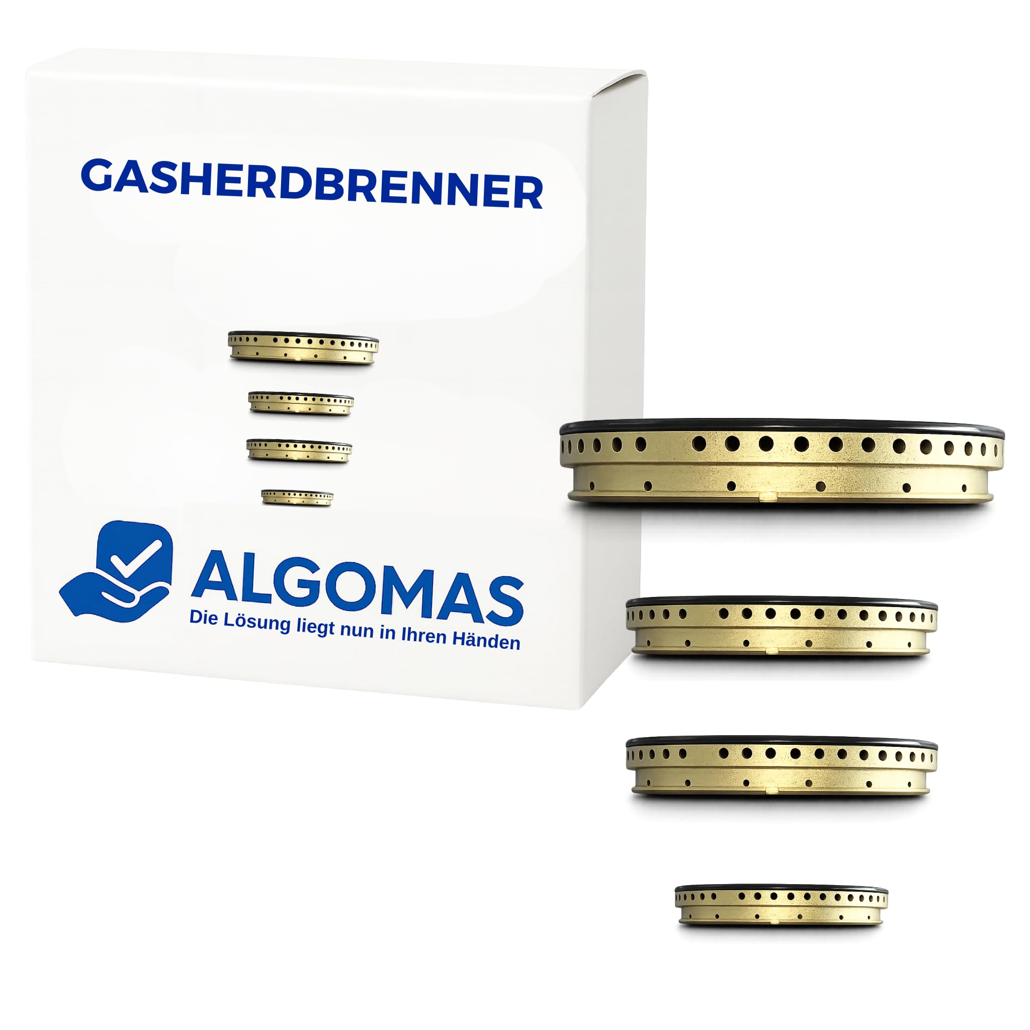 ALGOMAS Universal-Kochfelder für Gasherd, 4 Stück, 92 mm, 62 mm, 62 mm, 42 mm, kompatibel mit Zanussi Nardi Teka Balay Fagor, Ersatz für Gaskochfelder