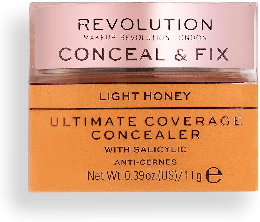 Makeup Revolution, Conceal & Fix, Ultimate Coverage, Concealer, Light Honey, 11g