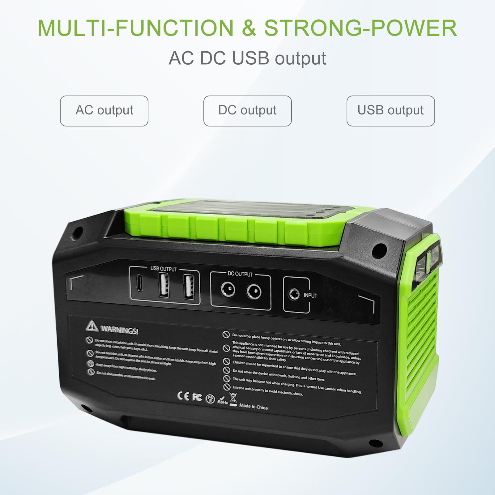 Shkalacar Stazione Elettrica Portatile, 200W 173Wh Generatore con Luci a LED per Casa, Backup di Emergenza, Campeggio in Viaggio su Strada (Plug)