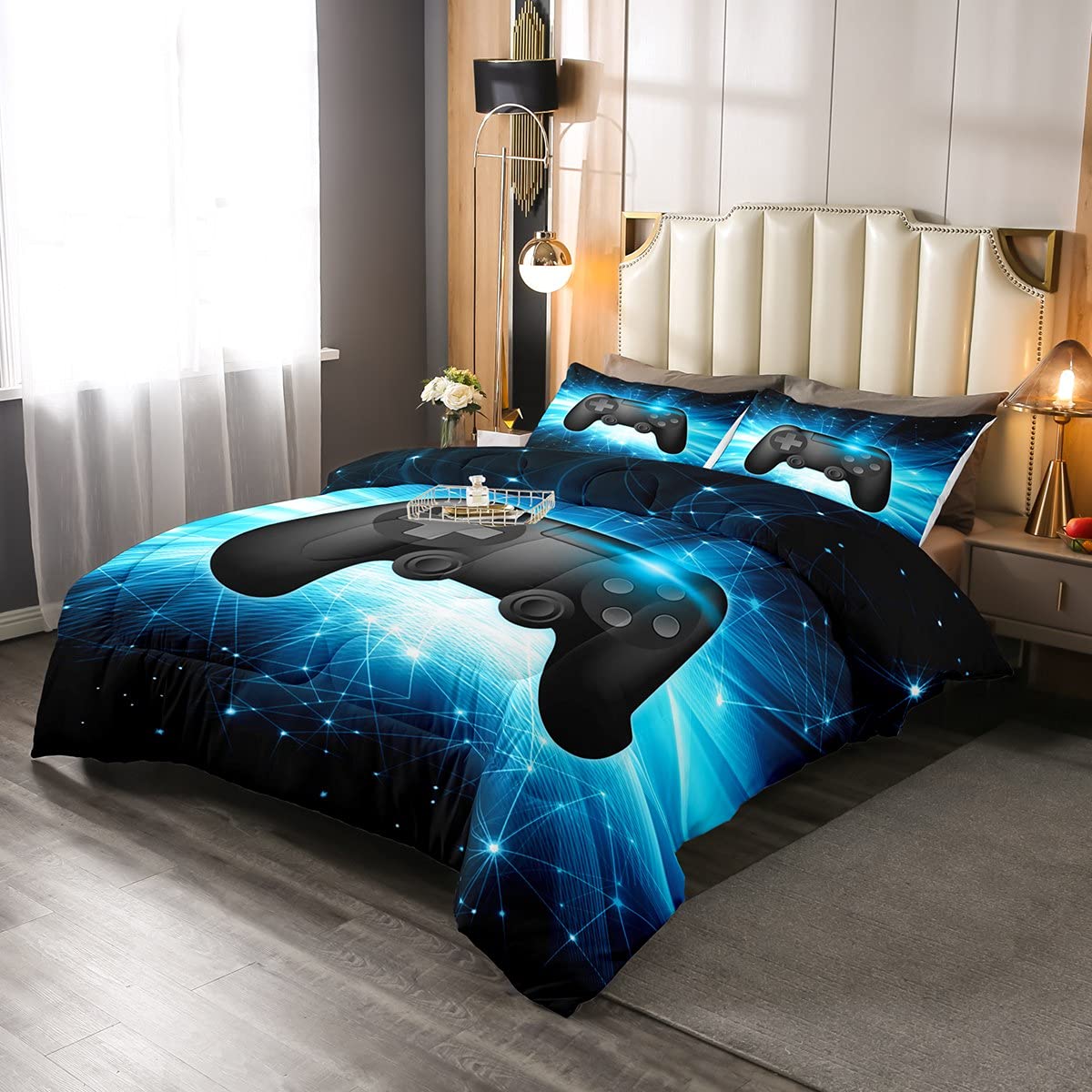 Biancheria da letto da gioco Singola Dimensione Videogiochi Comforter Set Gamer Biancheria Da Letto Trapunte Per Bambini Ragazzi Ragazzi Adolescenti Decorazione Della Sala Giochi Reversibile