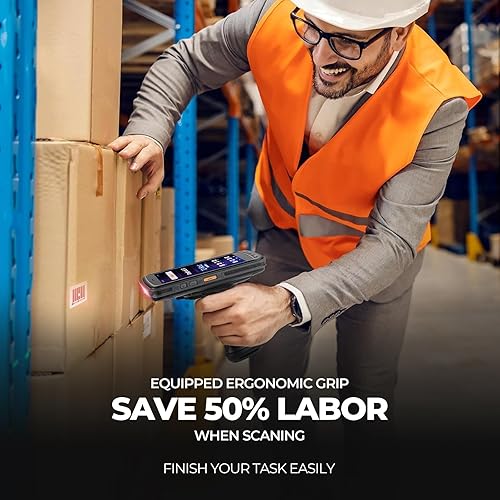 Miniatura 7 de MUNBYN Escáner de código de barras Android pantalla completa, computadora móvil 8000mAh, motor 1D/2D QR Zebra SE4710, portátil Android 13, PDA para