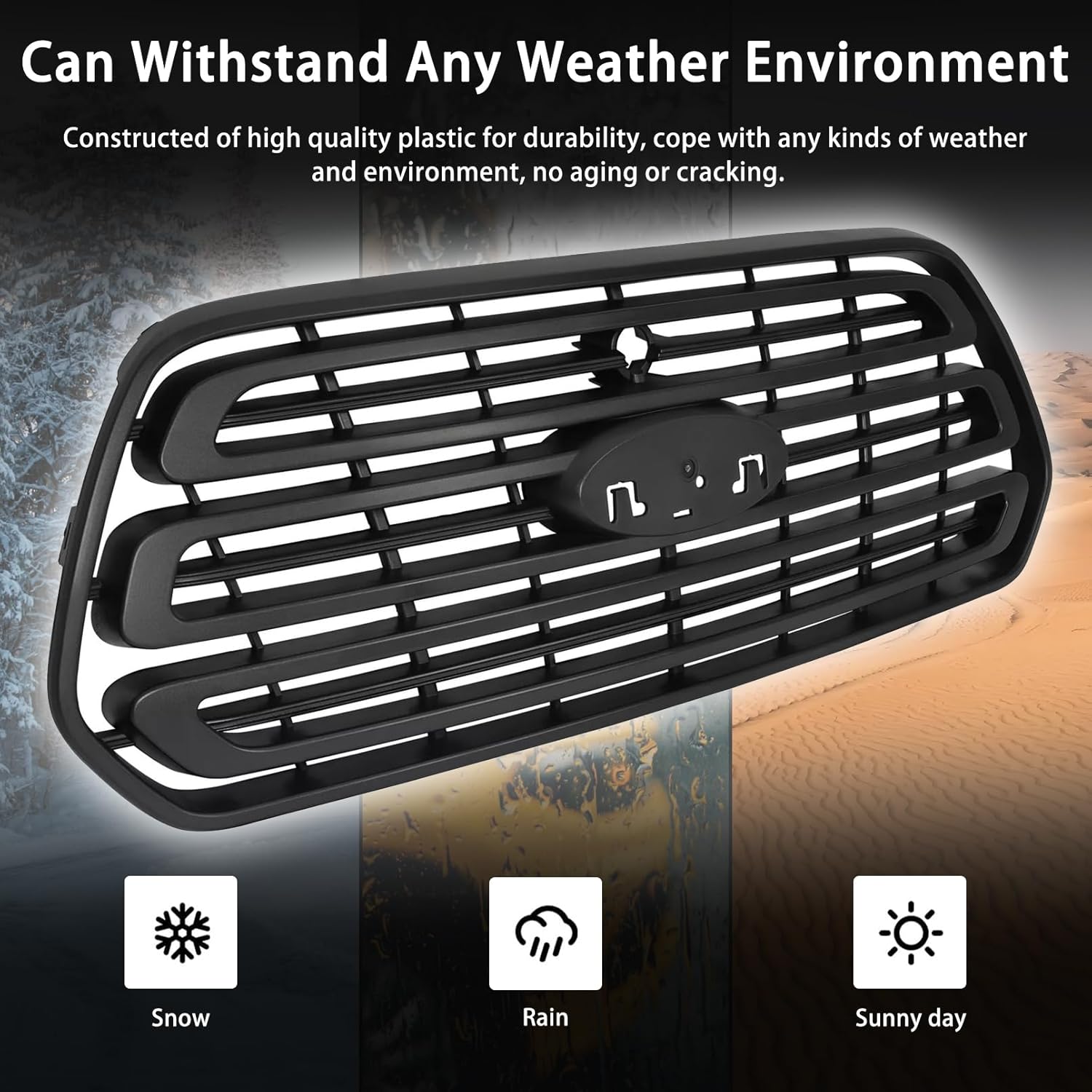 Front Upper Grille Fit For 2015-2019 Ford Transit 150 250 350 350HD Black Front Bumper Grille Grill Replacemant for CK4Z17E810AA FO1200587