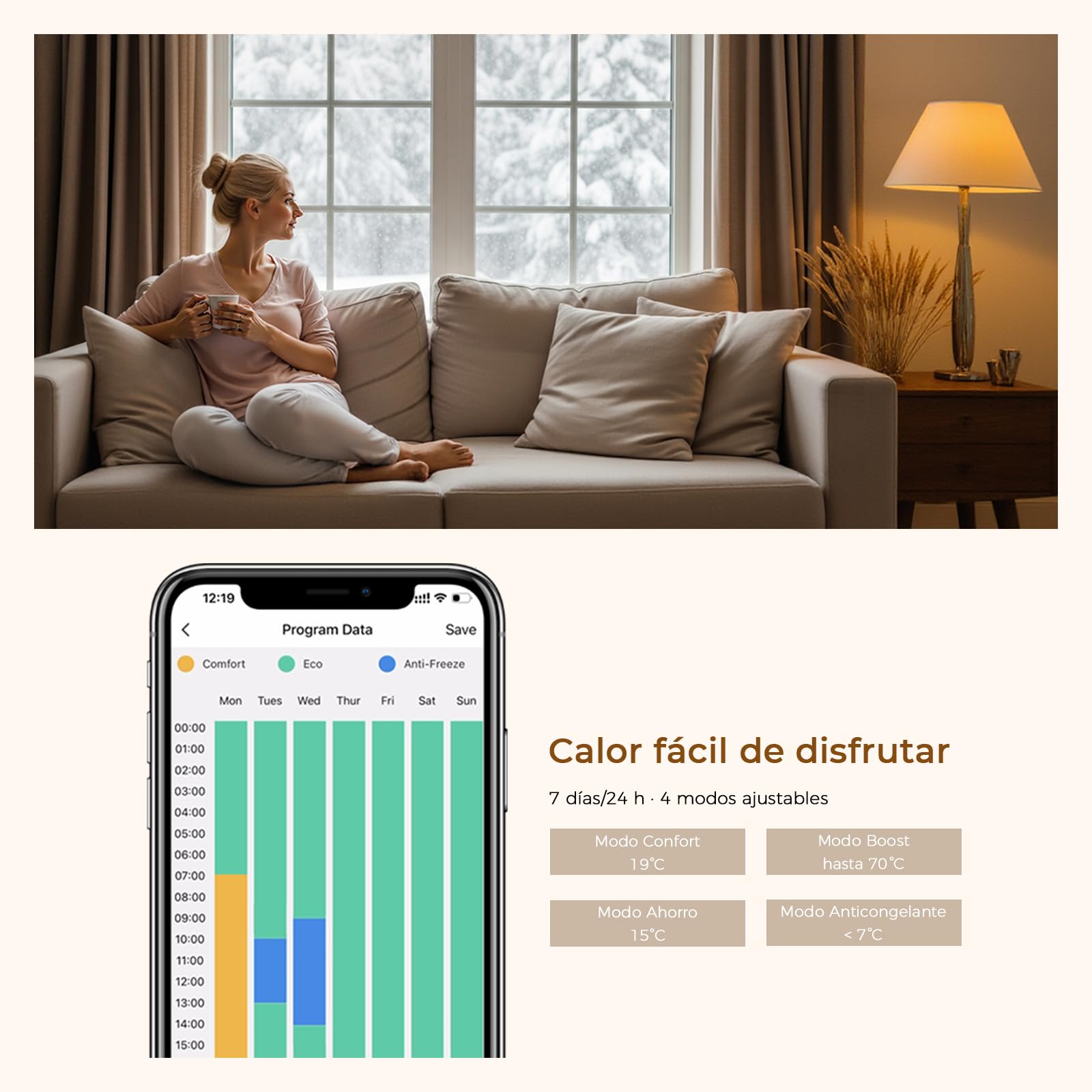 S'AFIELINA toallero eléctrico con termostato Antracita, 1041x400mm, 400W, radiador eléctrico para Toallas, Resistencia eléctrica, Temporizador, termoarredo para baño, Panel con conexión Lateral