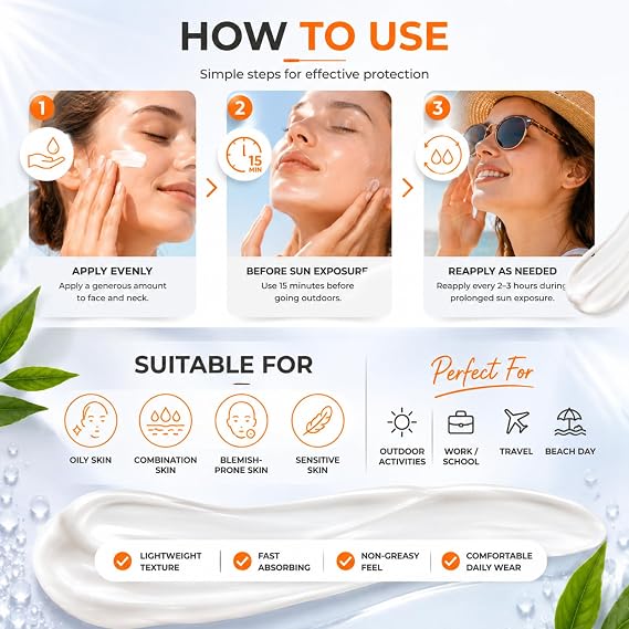 Factor 90 Sun Cream, Sunscreen SPF 90 for Oily Skin | Broad Spectrum UVA/UVB Protection, Non-Greasy, Water-Resistant, For Work, Travel, Outdoor Activities, Daily Use