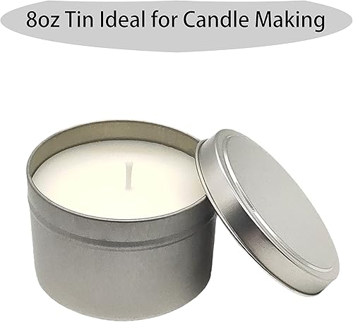 Miniatura 2 de PMCDS2G Latas de velas de 24 piezas 8 onzas para hacer velas plata natural suministros para hacer velas