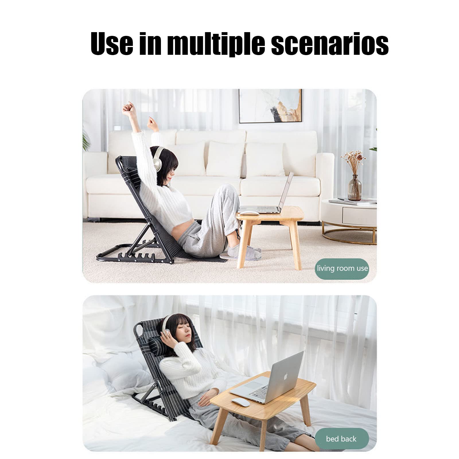 Respaldo de la Cama para discapacitados Recuperación de fracturas Respaldo Ajustable Plegable para Ancianos, Ayuda para Incorporarse de la Cama, Ideal para Leer, Comer y Ver TV,A