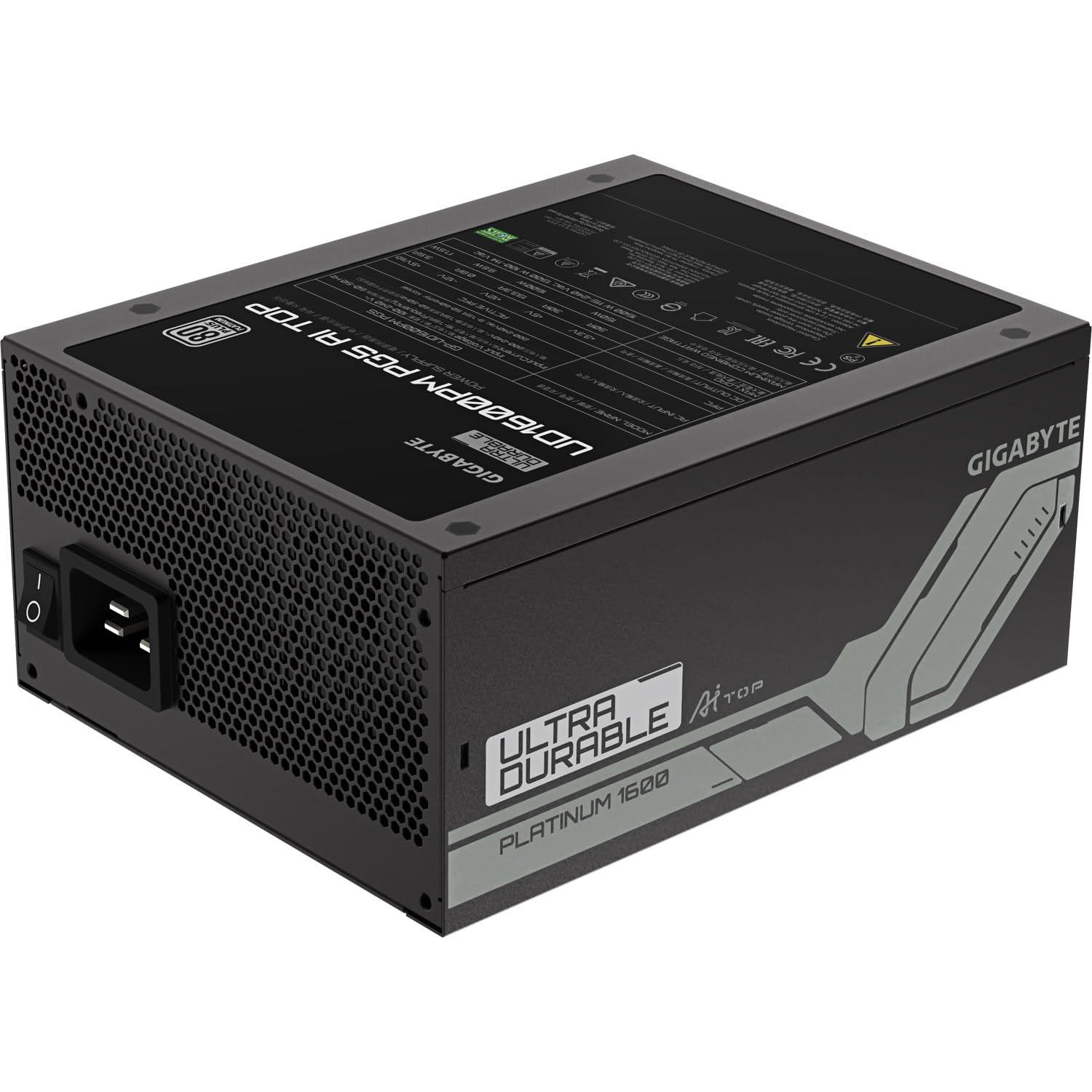 GIGABYTE UD1600PM PG5 AI TOP Netzteil - PCIe 5.0, 80 Plus Platinum, Vollmodulares Design, 120-mm-Lüfter, ATX 3.1 kompatibel, EU-Stecker