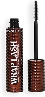Revolution, Wrap Lash Tubing Mascara marrón, resistente al agua y a las manchas, volumen y longitud, vegana y libre de crueldad, 8,5 ml