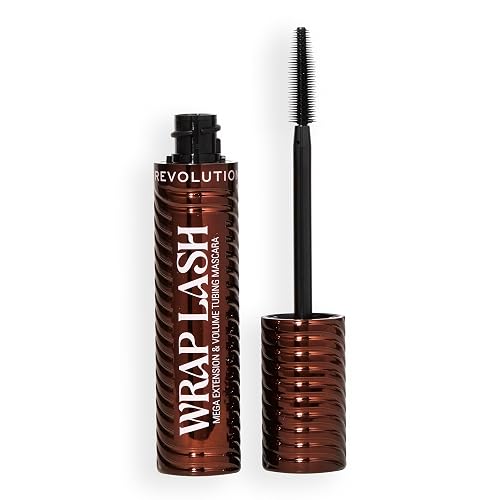 Revolution, Wrap Lash Tubing Mascara, Smudge-Proof & Water-Resistant for Length & Volume, Vegan & Cruelty-Free, Brown, 8.5ml - Brown