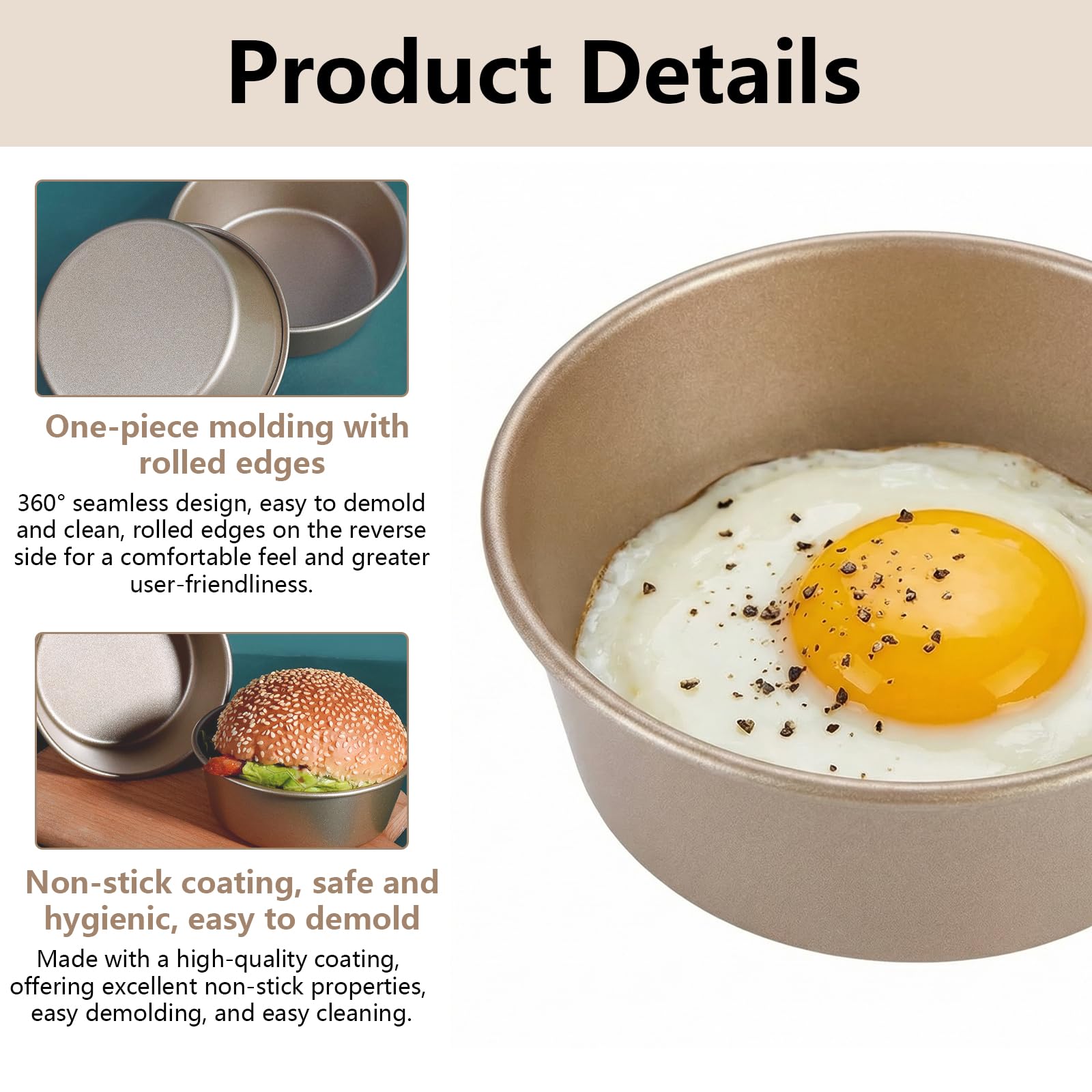 2 Piezas Molde Huevos Air Fryer, Moldes Air Fryer, Huevos Freidora de Aire, Accesorios Airfryer para Huevo, Sándwiches, Cupcakes, Hamburguesa, Magdalenas y Tortitas — view 3