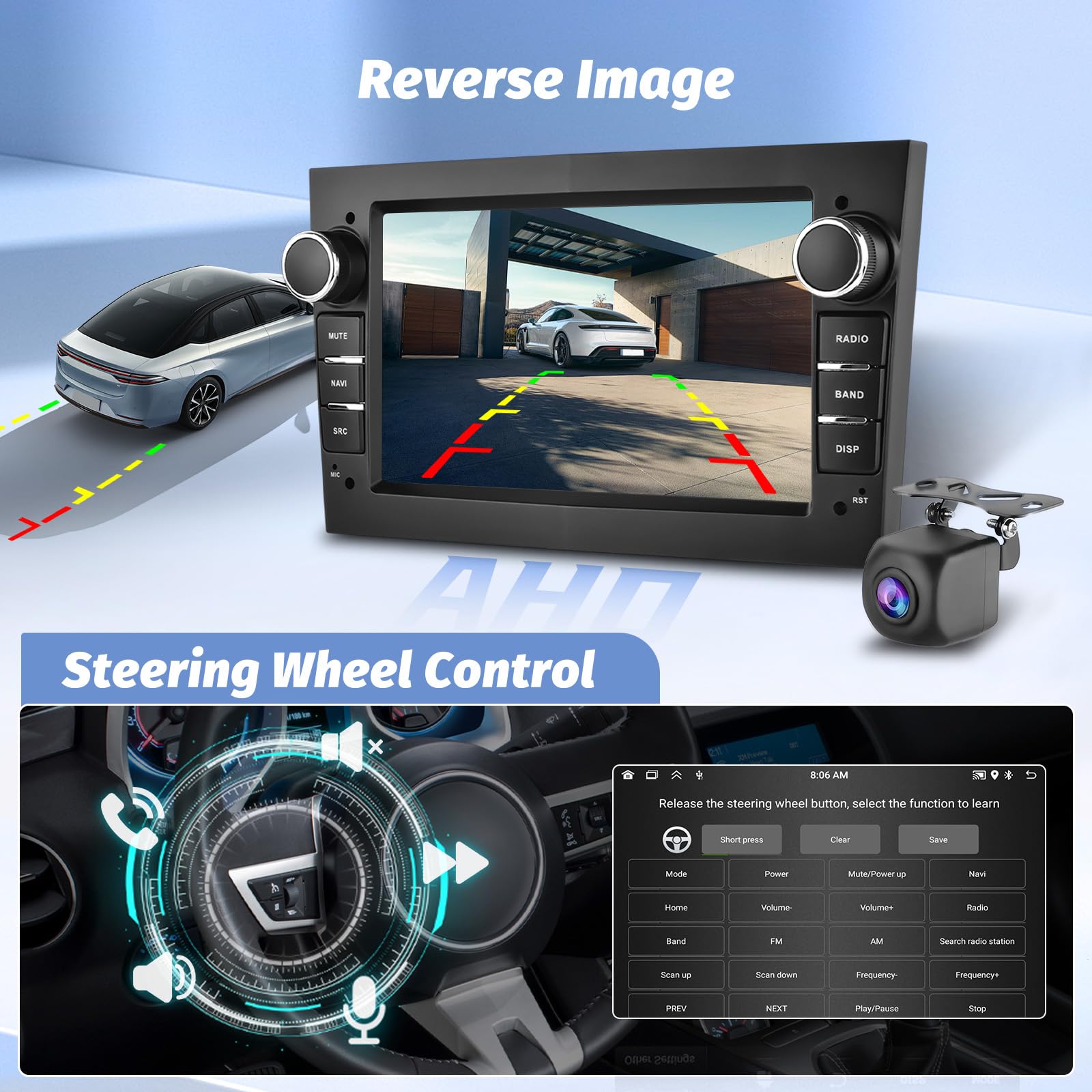[2G+64G] Hikity Autoradio Navi Für Opel Antara Corsa Meriva Astra Vivaro Combo Android Wireless Carplay 7 Zoll Bildschirm Radio mit Android Auto GPS WiFi Rückfahrkamera FM RDS DSP MIC