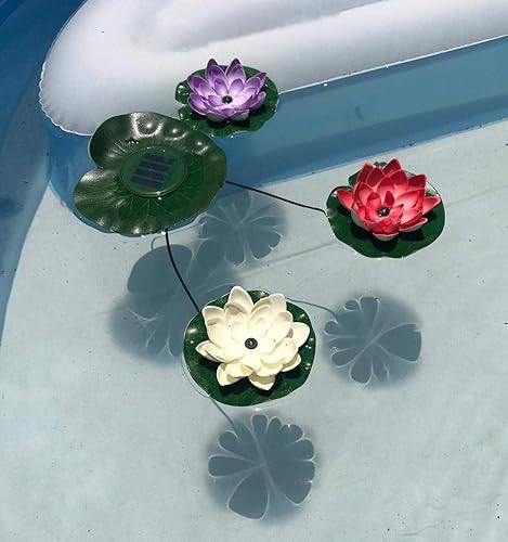 Miniatura 4 de Flor de loto LED flotante Superdream alimentado por energía solar - Un toque de luz para la alberca el estanque el jardín - Iluminación nocturna