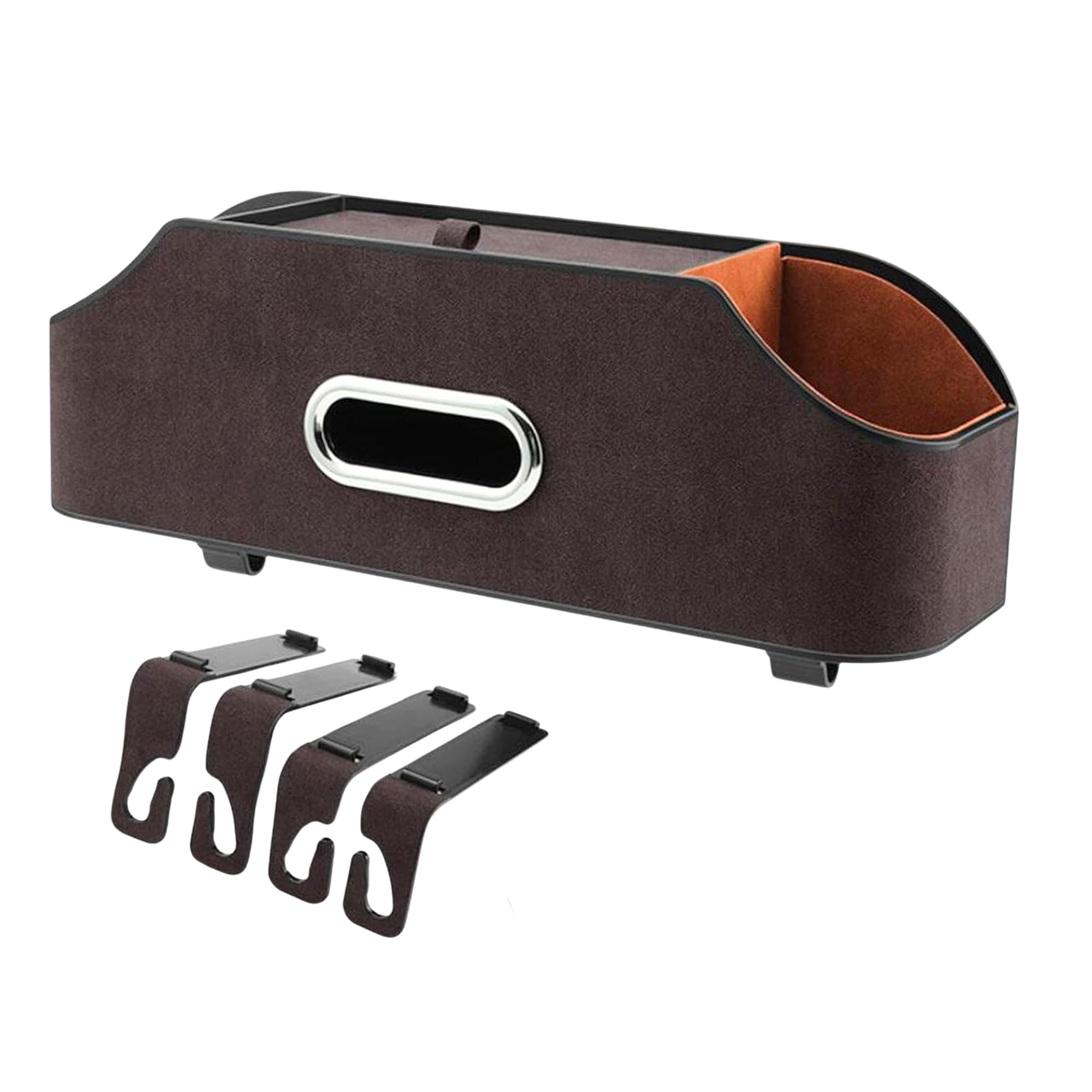 Sponsored Ad - HomeEssentials Car Headrest Backseat Organizer with Cup Holder, Backseat Storage Box Cup Drink Holders, Tissue Box & Phone Mount Bottle Cellphones Coffee Coasters Wallet Cards (Brown)