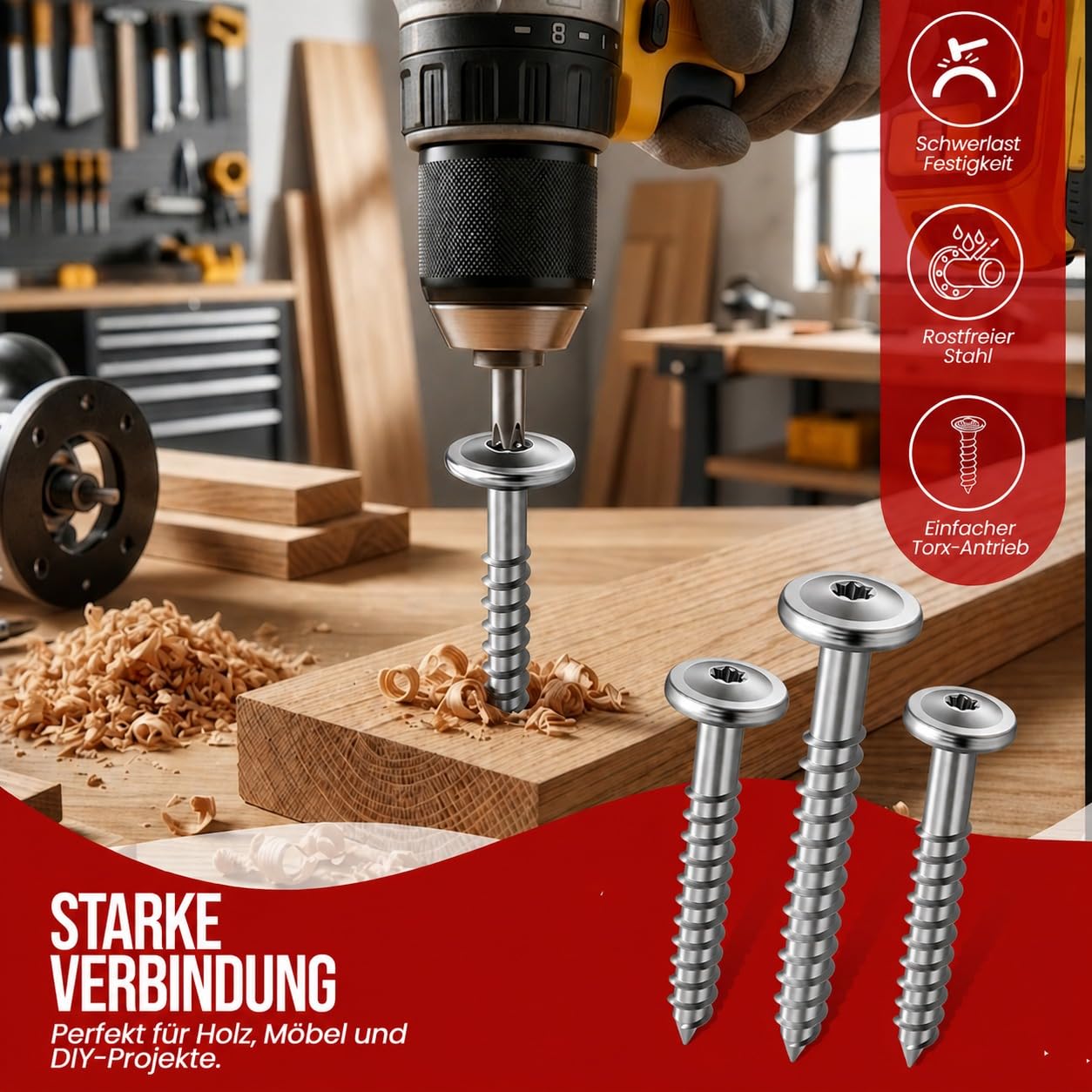 Tornillo de cabeza de disco de acero inoxidable A2 ETA 8 x 120 TX40 Torx para construcción de madera, V2A, para construcción de madera, pérgola, viga, 200 unidades