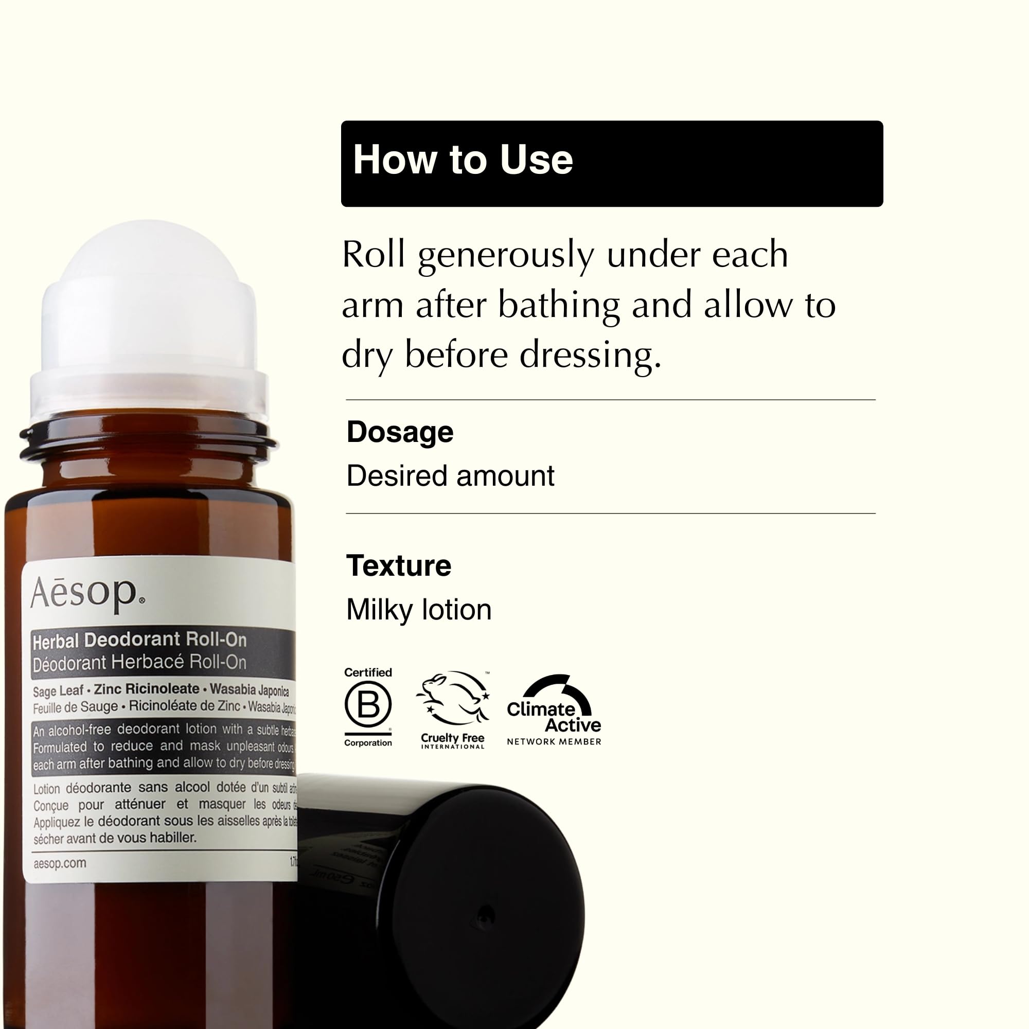 Amazon.com : Aesop Aluminum Free Herbal Deodorant Roll On for