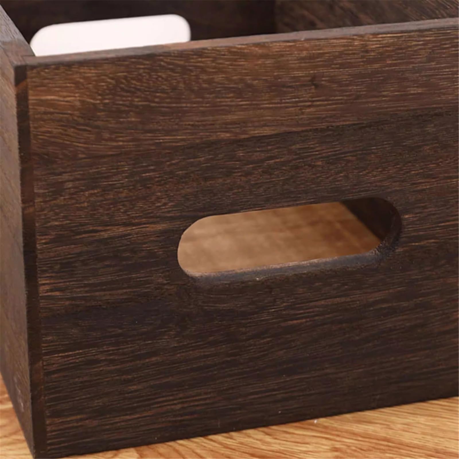 Unidad de estantería Caja organizadora de Discos Vinilo, estantería Madera con mostrador Retro, Caja Almacenamiento Asas Estantería(Pequeño)