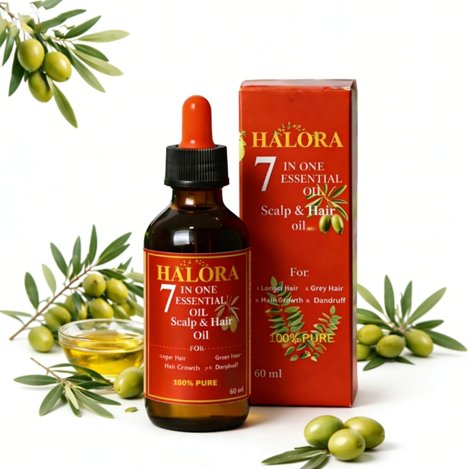 Halora Hair Growth Oil - Strengthening Olive Oil for Hair