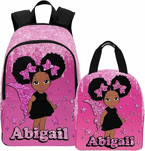 Juego de bolsas de almuerzo personalizadas para niñas, bolsa de libro de nombres personalizada y lonchera, Color10, Mochilas Daypack