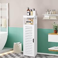 VOGGV Armadietto da bagno autoportante con 1 porta e ripiani per casa