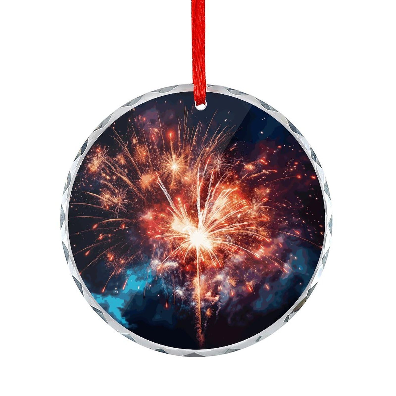 Fodpand Women's Style Explosion Firework Round Glass Ornament Keepsake Gift Exchange Ideas Car Decor,Christmas Ornaments For Tree Window Garden Ornaments