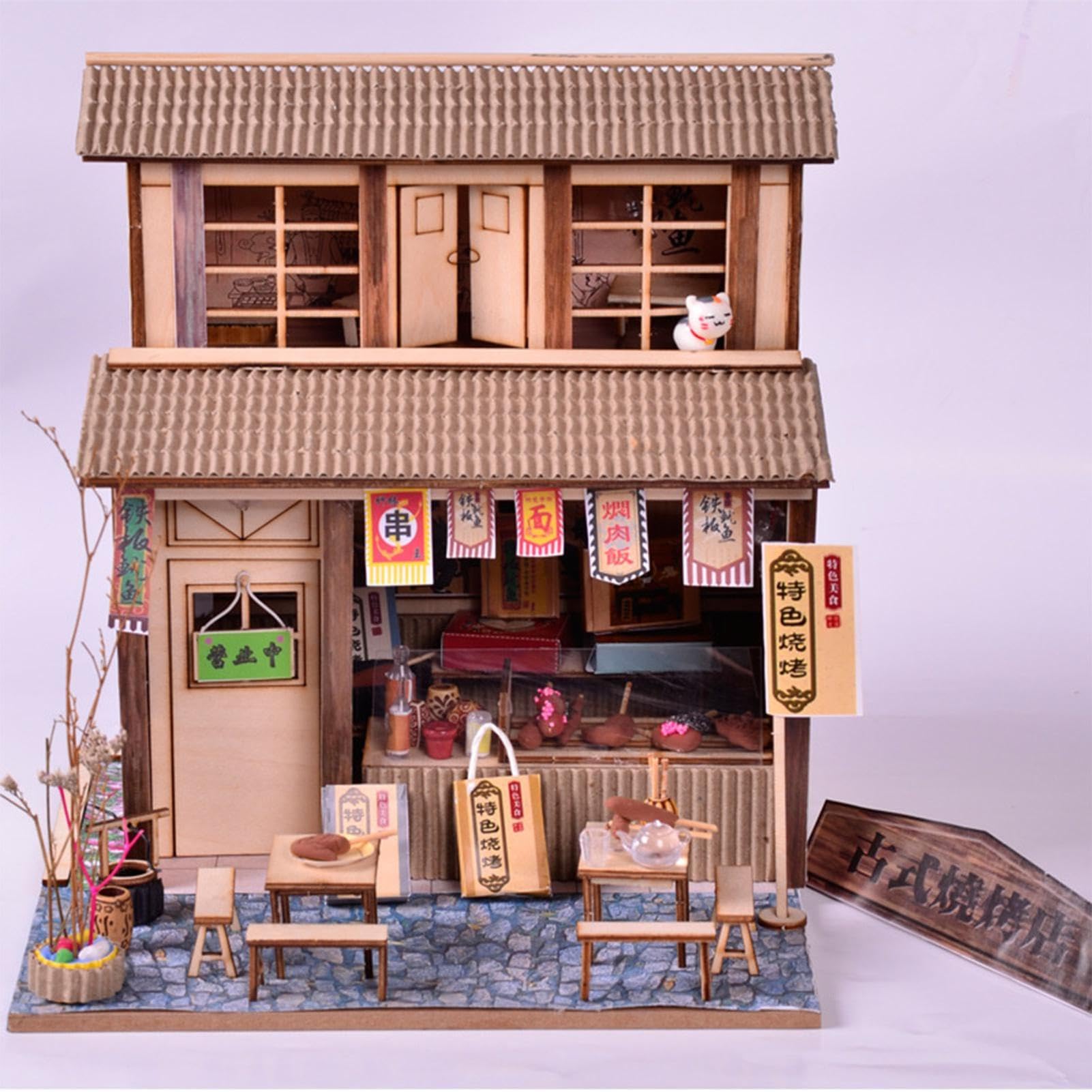 Kit de construcción en miniatura para adultos, minibarbacoa, restaurante
