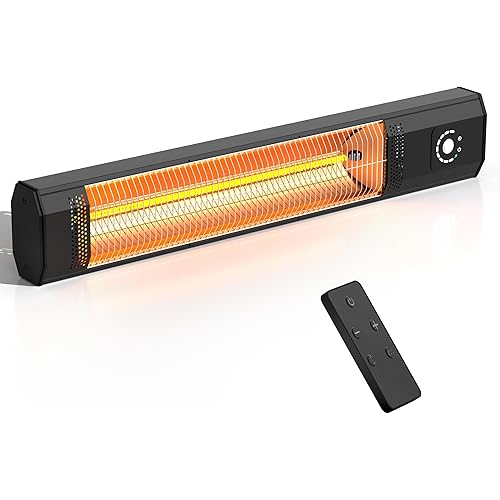2S Fast Heating Infrared Outdoor Heater, 9 Heating Levels Electric Patio Heater with Motion Sensor, 34 In 9H Timer Wall Mounted Garage Heaters, for Porch, Gazebo, Workshop and Indoor