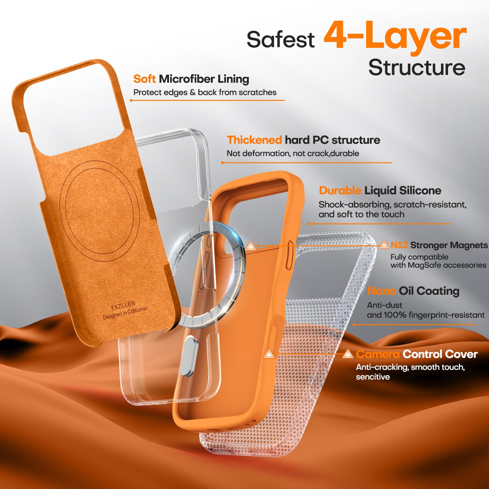Funda magnética para iPhone 17 Pro Max, silicona gruesa, color