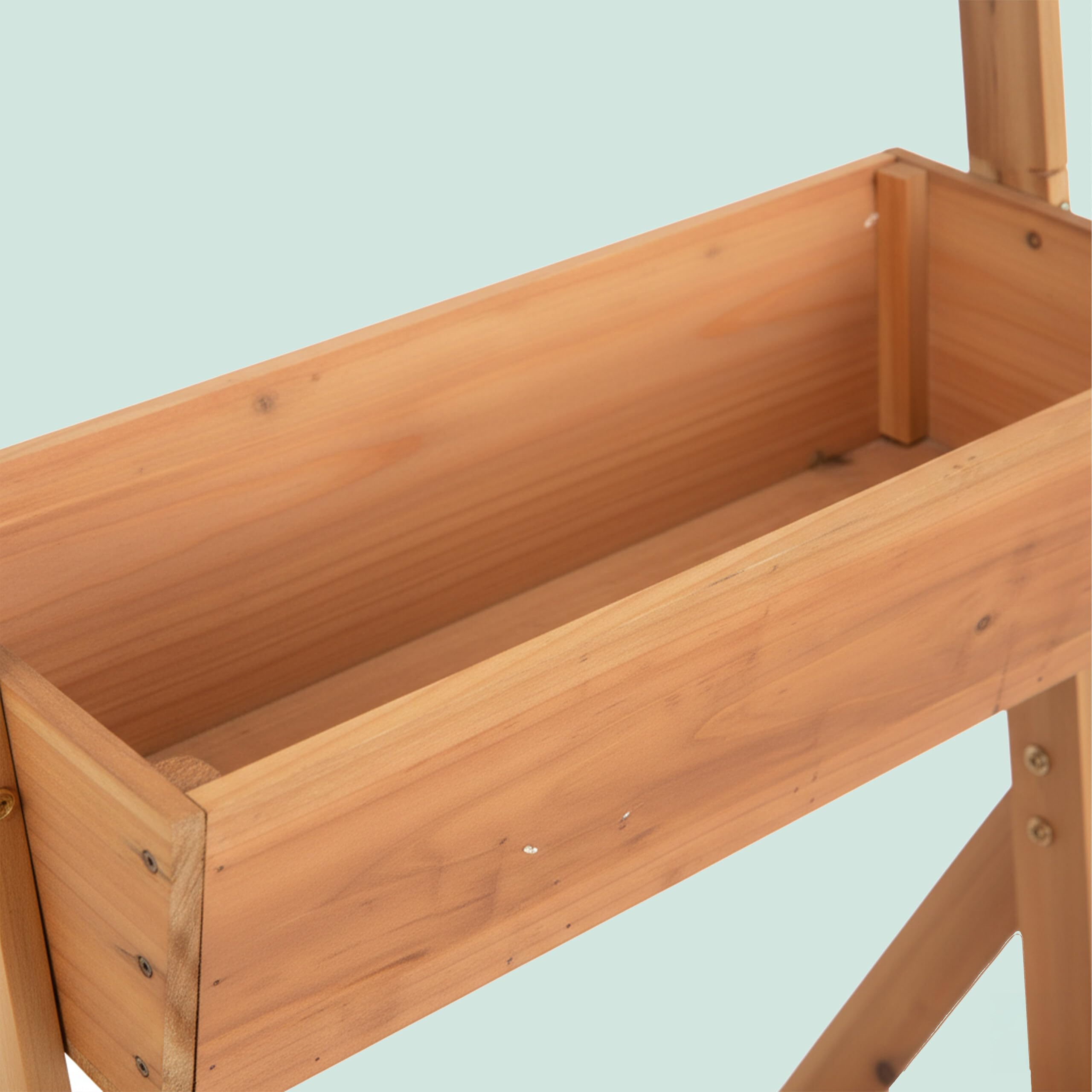 Relaxdays Potager Vertical en Bois avec 3 bacs surélevés, géotextile, Accessoires, 140x60x50 cm, Naturel