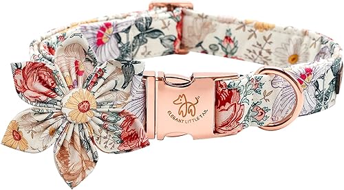 Miniatura 7 de Elegant little tail Collar de perro rosa para hembras, collar de mascota ajustable con regalo de flores para perros pequeños y gatos