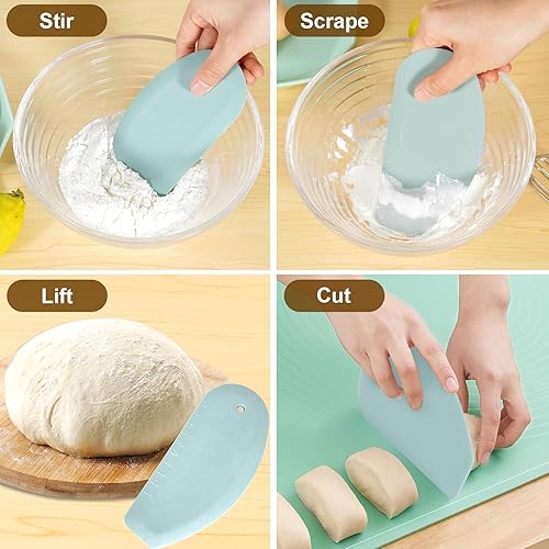 Miniatura 15 de Juego de tazas y cucharas medidoras de 10 piezas, taza medidora apilable con tapa, juego de cucharas medidoras para cocinar y hornear, para líquidos