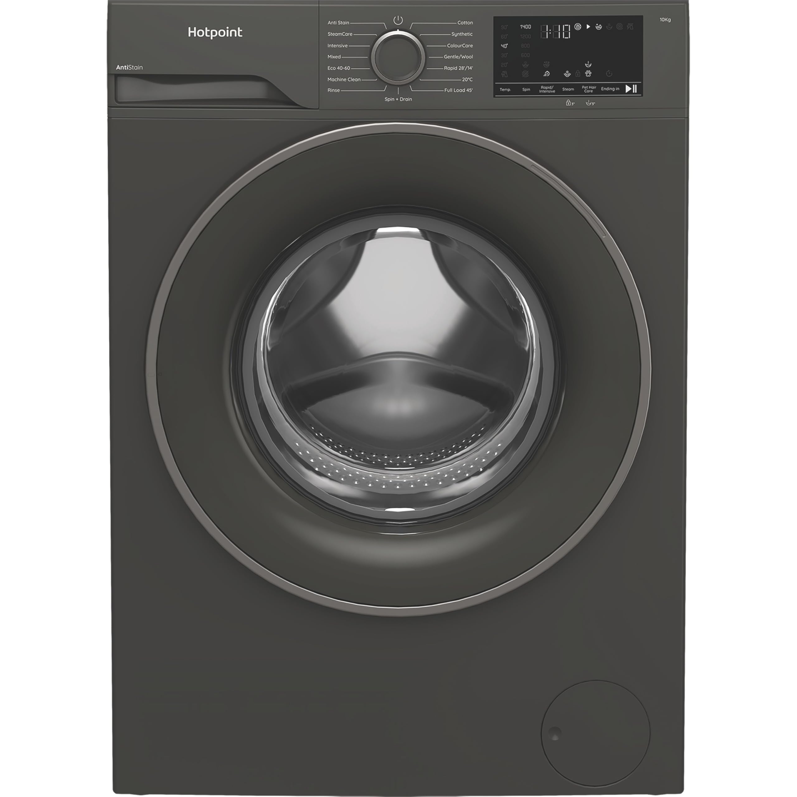 Hotpoint Washing Machine, 10 kg, 1400 RPM, Front Loading, Anti-Stain, SteamCare, Anti-Allergy, A Rated, 84.5x60x58 cm (White) — view 6
