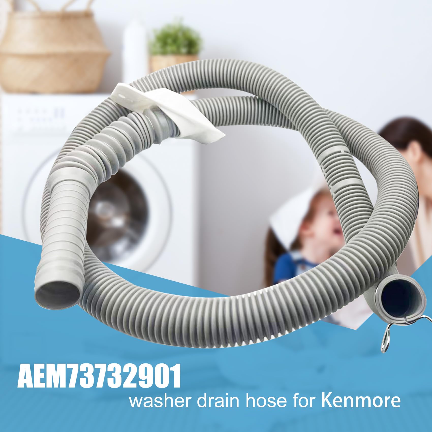 AEM73732901 - Manguera de drenaje para lavadora LG Kenmore, repuesto de manguera de drenaje de lavadora, reemplaza el número de pieza AEM73732901 AEM74053001 MEGJ62685201 2702257 PS8749199 PS8749199