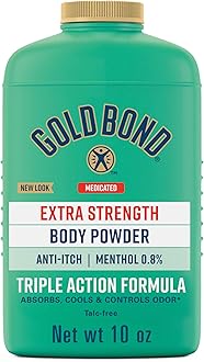 Medicated Talc-Free Extra Strength Body Powder, 10 oz., for Cooling, Absorbing Itch Relief