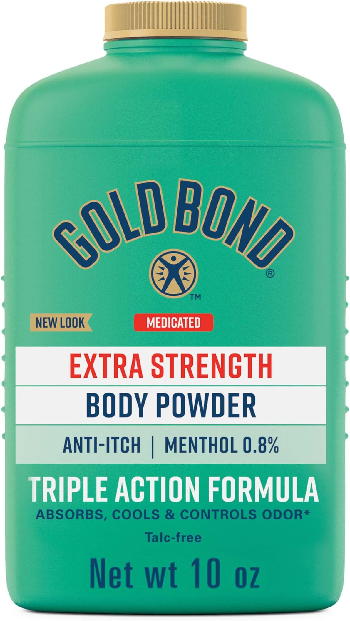 Gold Bond Medicated Talc-Free Extra Strength Body Powder, 10 oz., for Cooling, Absorbing Itch Relief