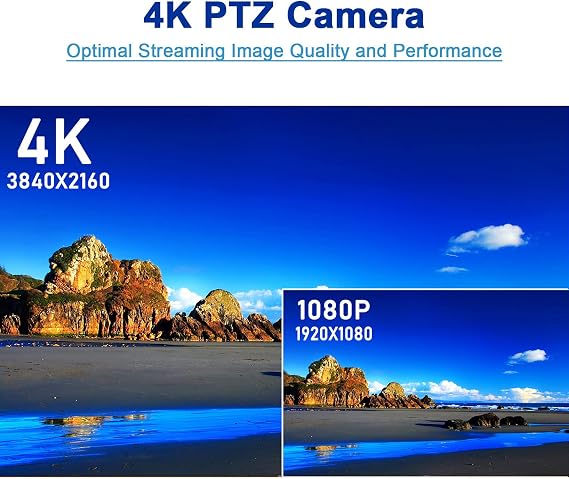 NDI PTZ Camera 4K 30fps - 20X Auto Tracking Live Streaming Cam with SDI/HDMI/IP Outputs for Church Worship School Sport Hospital Wedding