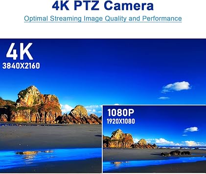 NDI PTZ Camera 4K 30fps - 20X Auto Tracking Live Streaming Cam with SDI/HDMI/IP Outputs for Church Worship School Sport Hospital Wedding