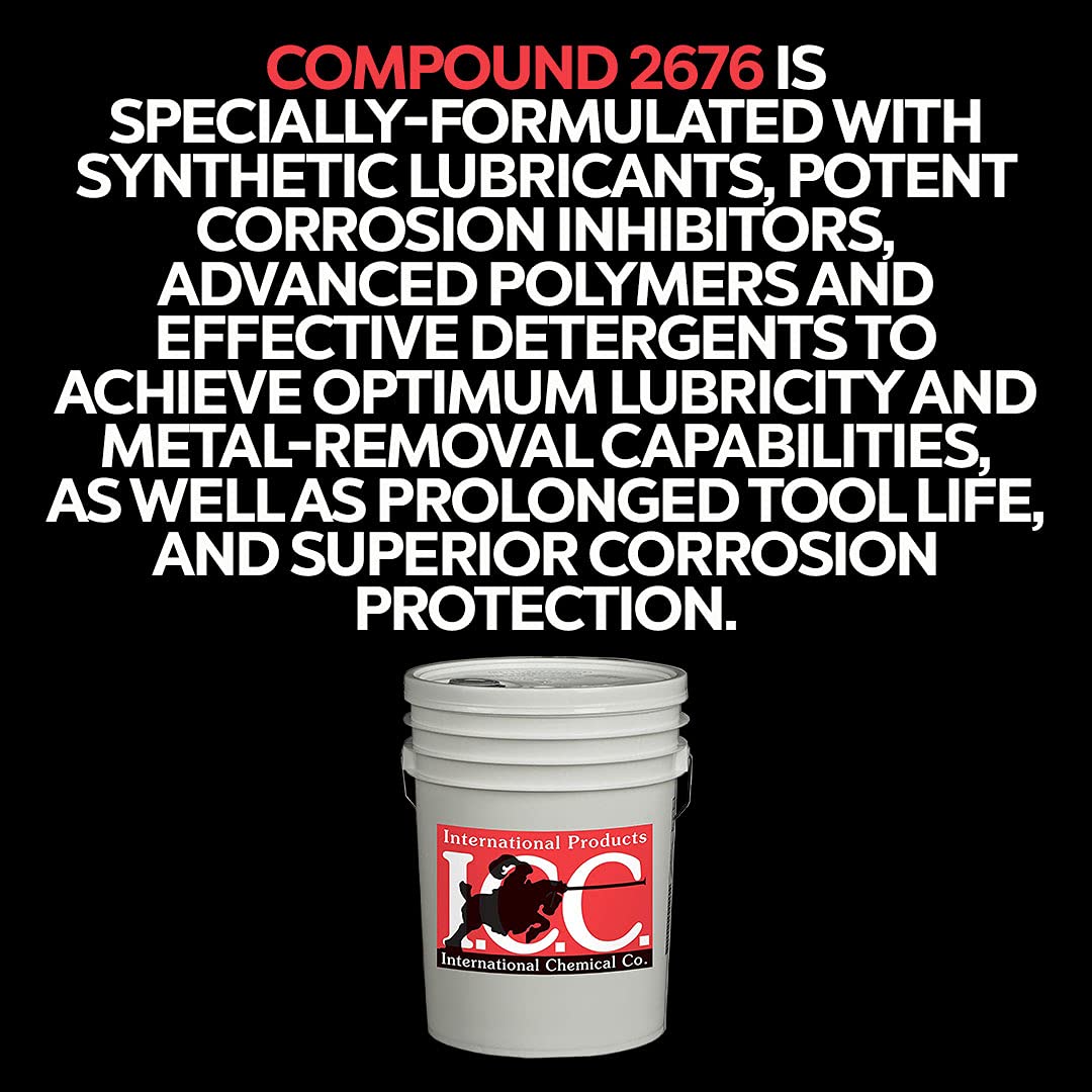 International Chemical Company 2676 Non-Chlorinated Premium All-Metal Heavy-Duty Semi-Synthetic Machining and Grinding Coolant, 5 Gallons