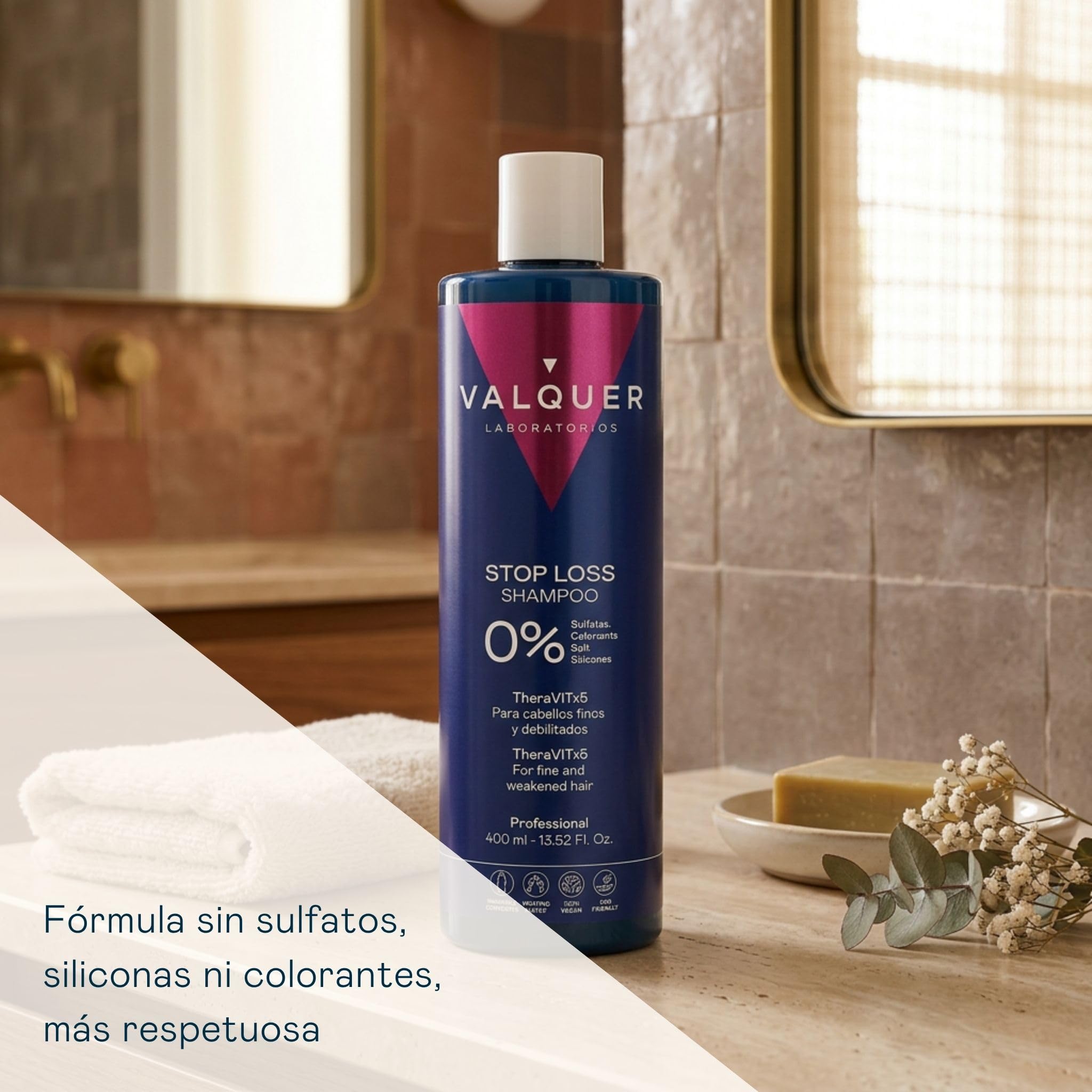 VALQUER Champú Anticaída Intensivo 400 ml Fortalece Cabello Fino y Débil